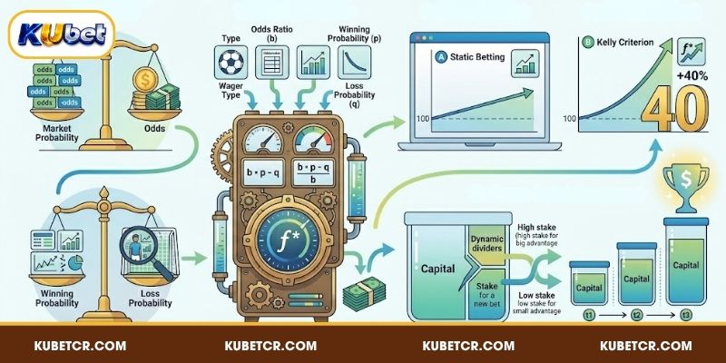 Chiến Thuật Cá Cược Bóng Đá Giúp Sinh Lời Bền Vững Tại KUBET 3 Kelly Criterion – Chiến thuật cá cược bóng đá phân bổ vốn tối đa hóa lợi nhuận