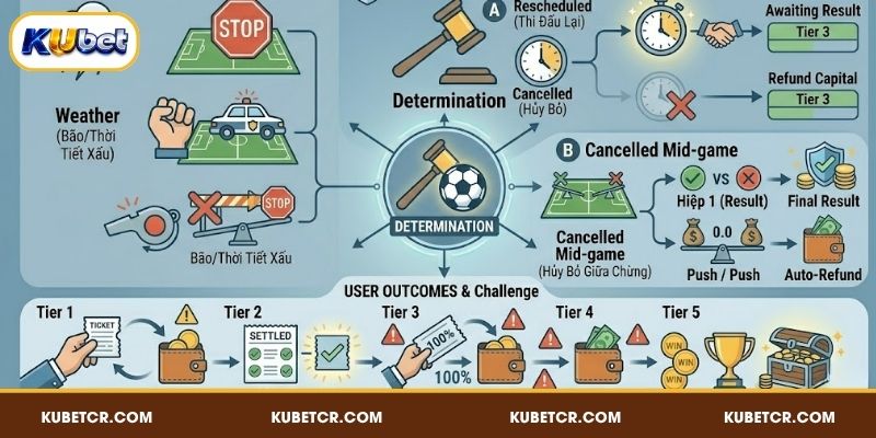 Luật cá độ bóng đá đối với trận đấu bị hoãn hoặc hủy